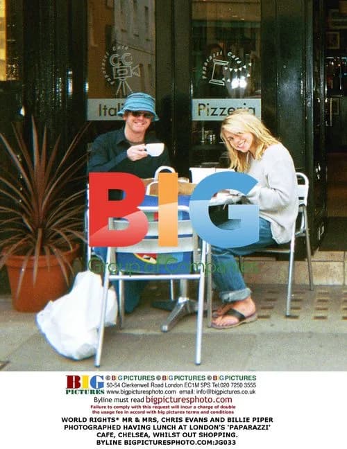 Chris Evans and Billie Piper at London Cafe