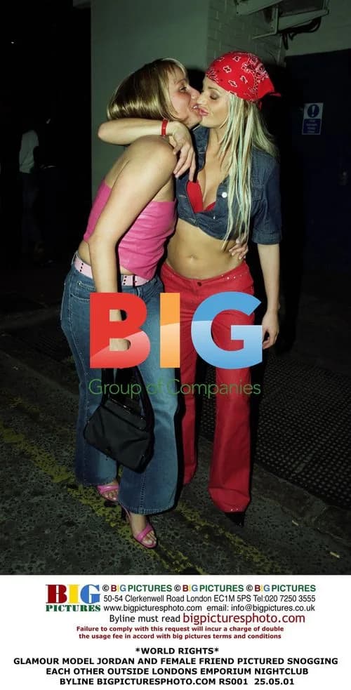 Glamour model Jordan snogging friend