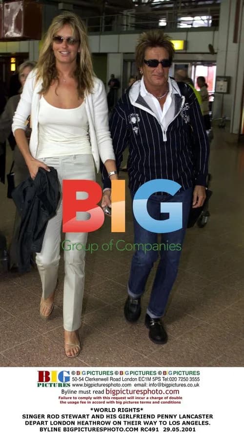 Rod Stewart and Penny Lancaster Depart London