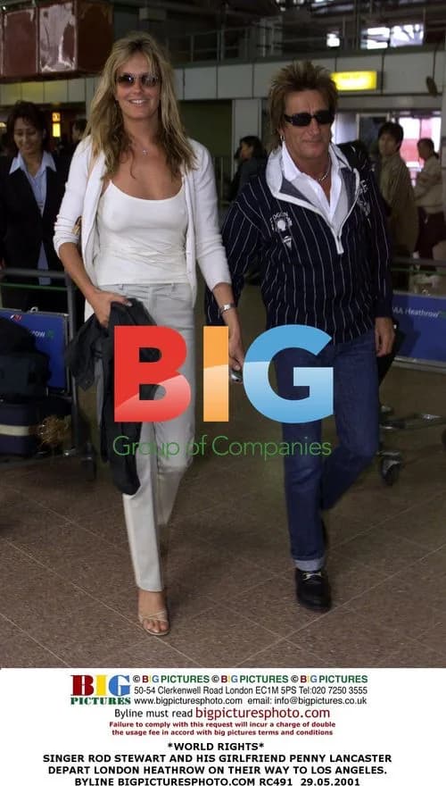 Rod Stewart and Penny Lancaster Depart London