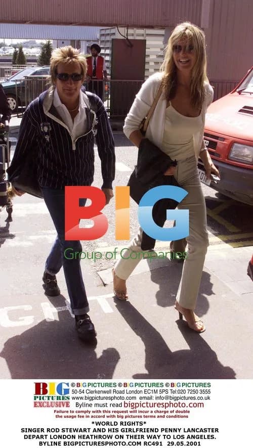 Rod Stewart and Penny Lancaster Depart London Heathrow