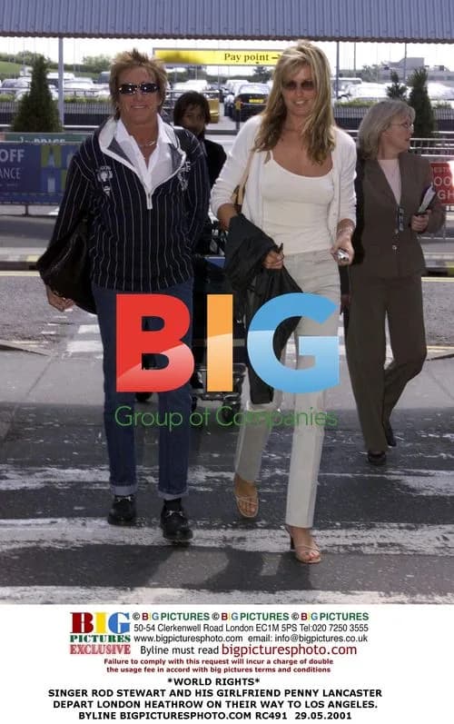 Rod Stewart and Penny Lancaster depart London