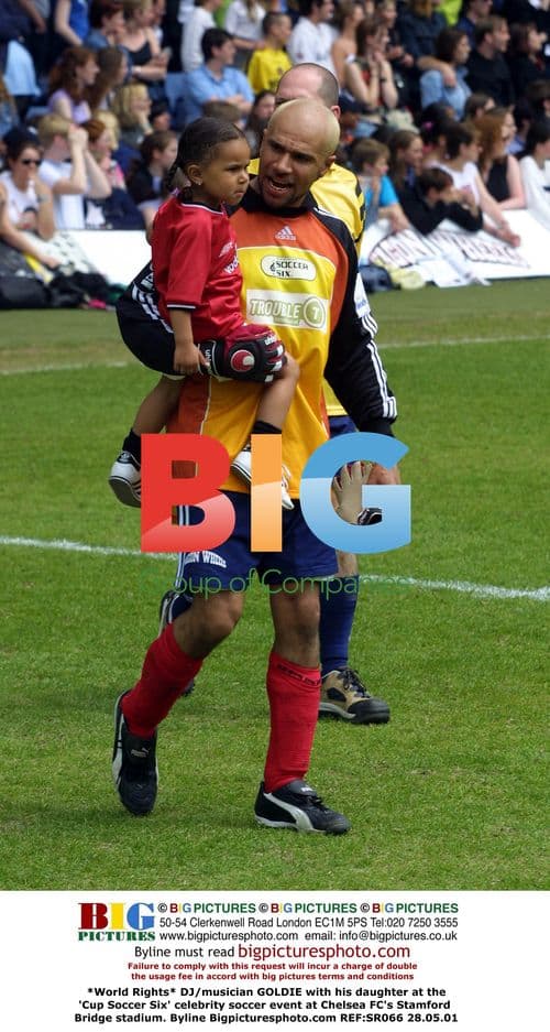 GOLDIE with daughter at 'Cup Soccer Six' event