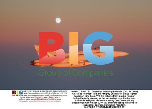 F/A-18 Hornet returns from strike mission