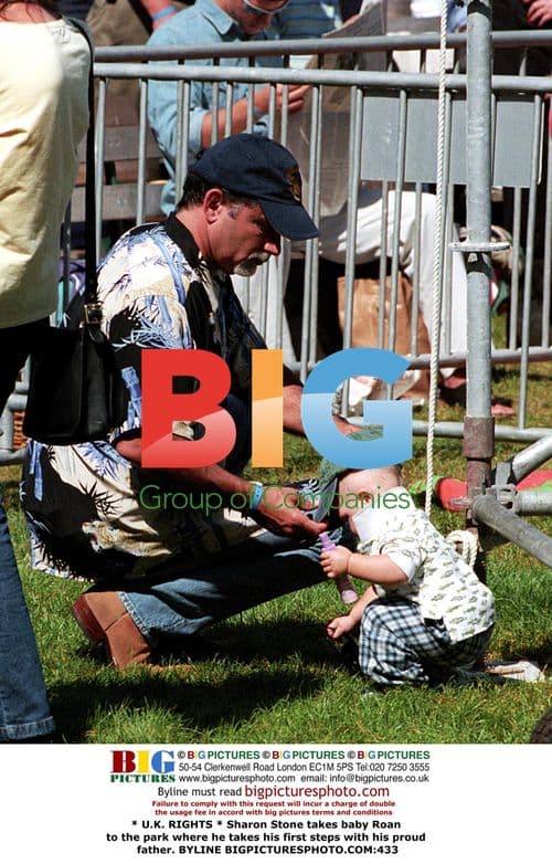 Sharon Stone's baby Roan takes first steps