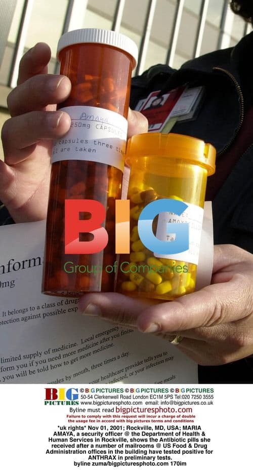 MARIA AMAYA shows Anthrax pills