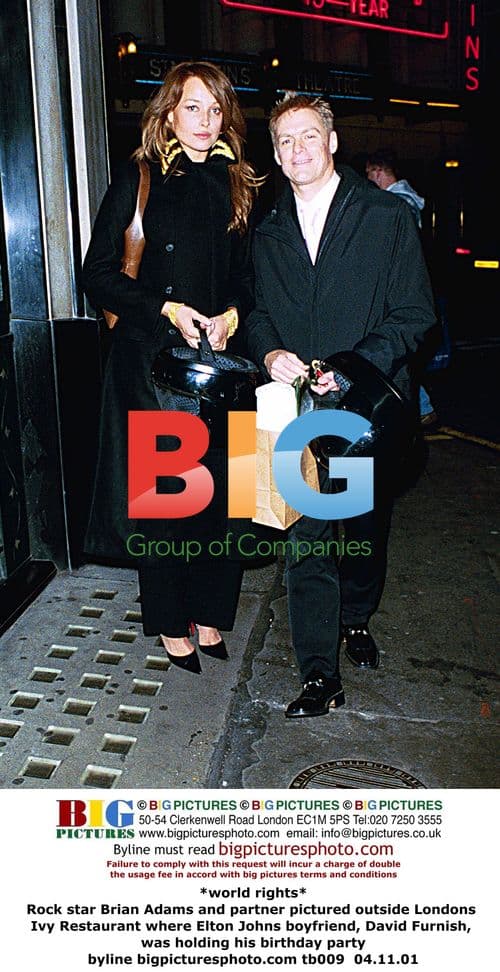 Brian Adams and partner outside Ivy Restaurant