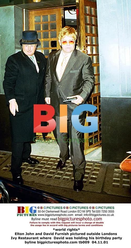 Elton John and David Furnish at Ivy Restaurant