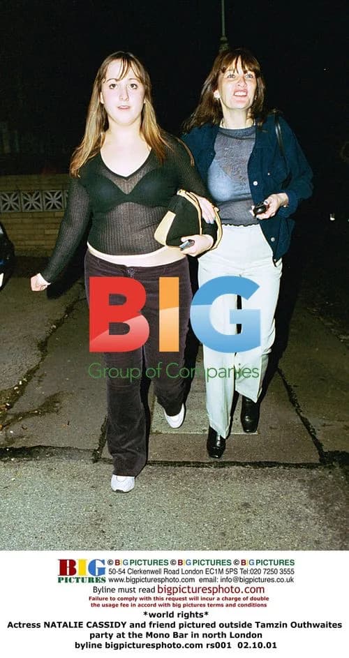 Natalie Cassidy outside Tamzin Outhwaite's party
