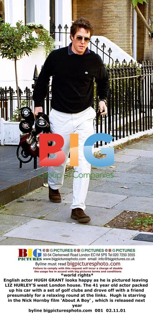 Hugh Grant leaves Liz Hurley's home