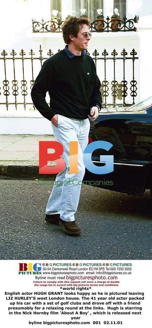Hugh Grant Spotted Leaving Liz Hurley's Home