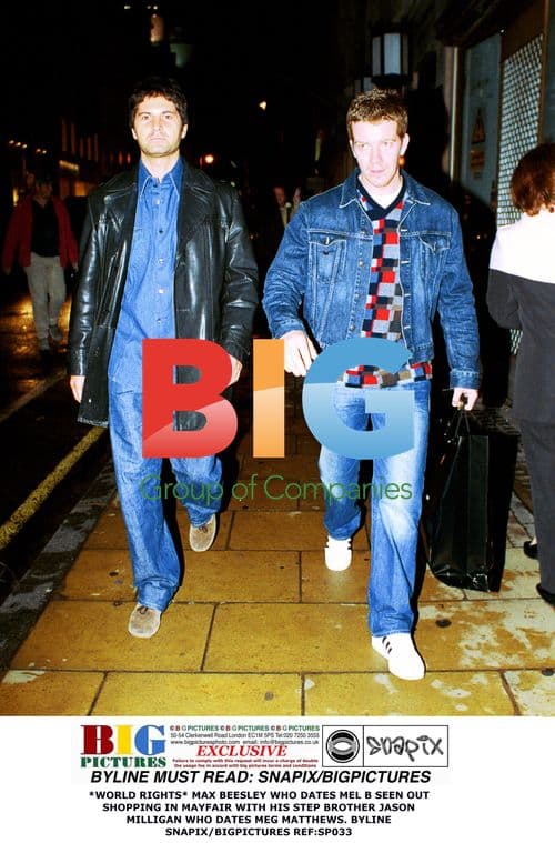 Max Beesley and step brother Jason Milligan shop in Mayfair