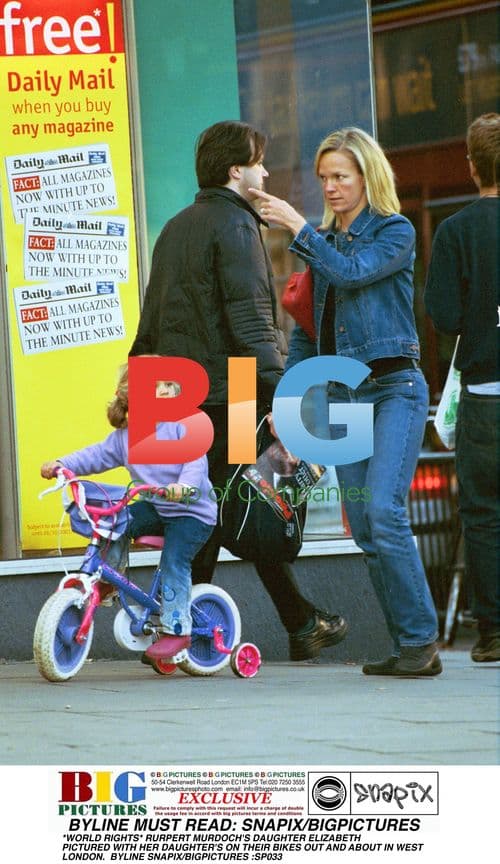 ELIZABETH MURDOCH WITH DAUGHTERS OUT IN WEST LONDON