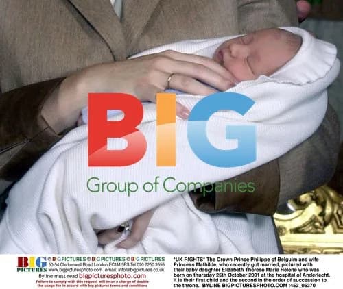 Crown Prince Philippe and Princess Mathilde with newborn