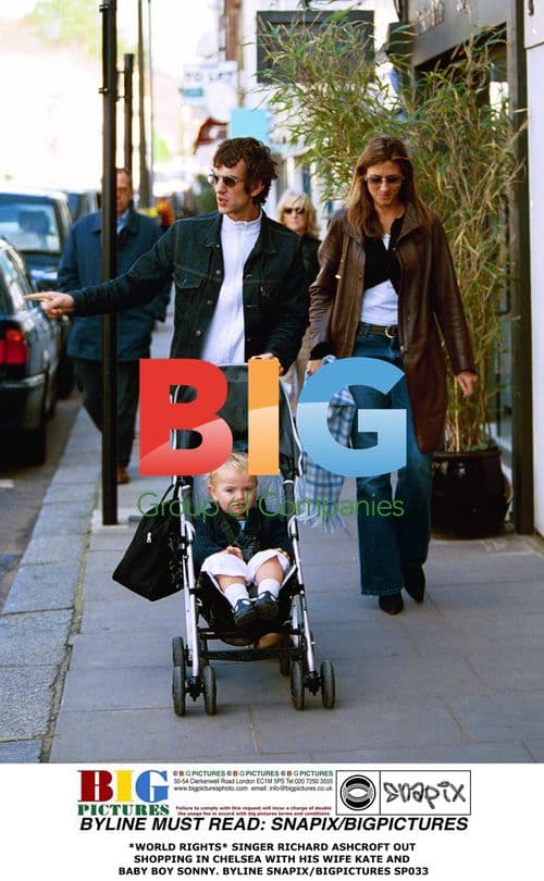 Richard Ashcroft out with family in Chelsea