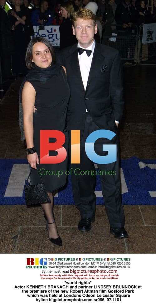 KENNETH BRANAGH and LINDSEY BRUNNOCK at Gosford Park premiere