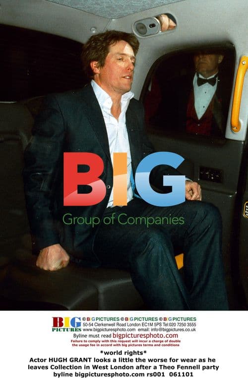 Hugh Grant leaves Theo Fennell party