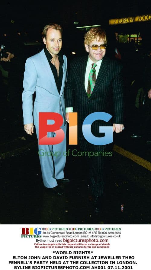 Elton John and David Furnish at Theo Fennell Party