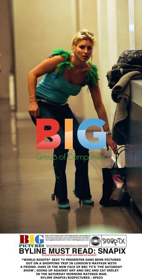 TV Presenter Dani Behr Shopping in London