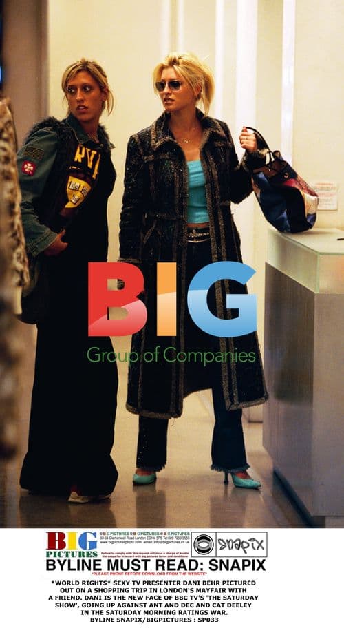 TV Presenter Dani Behr Shopping in Mayfair