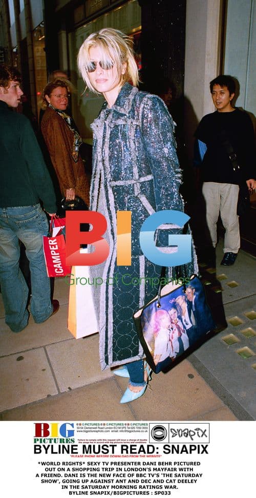 TV Presenter Dani Behr Out Shopping in London