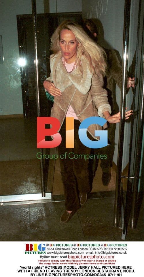 Jerry Hall and Friend Leaving Nobu