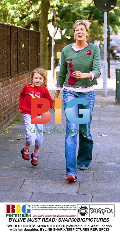 Tania Strecker out with daughter in West London