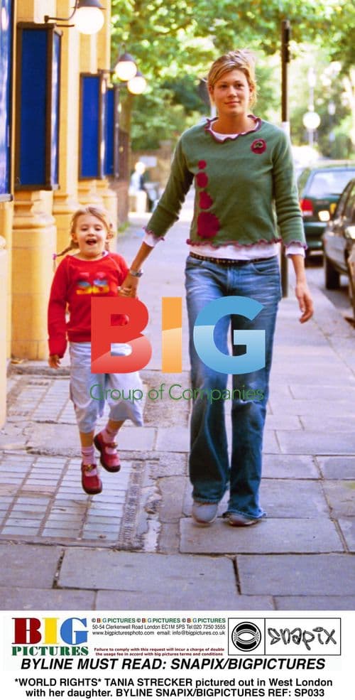 Tania Strecker out with daughter in West London