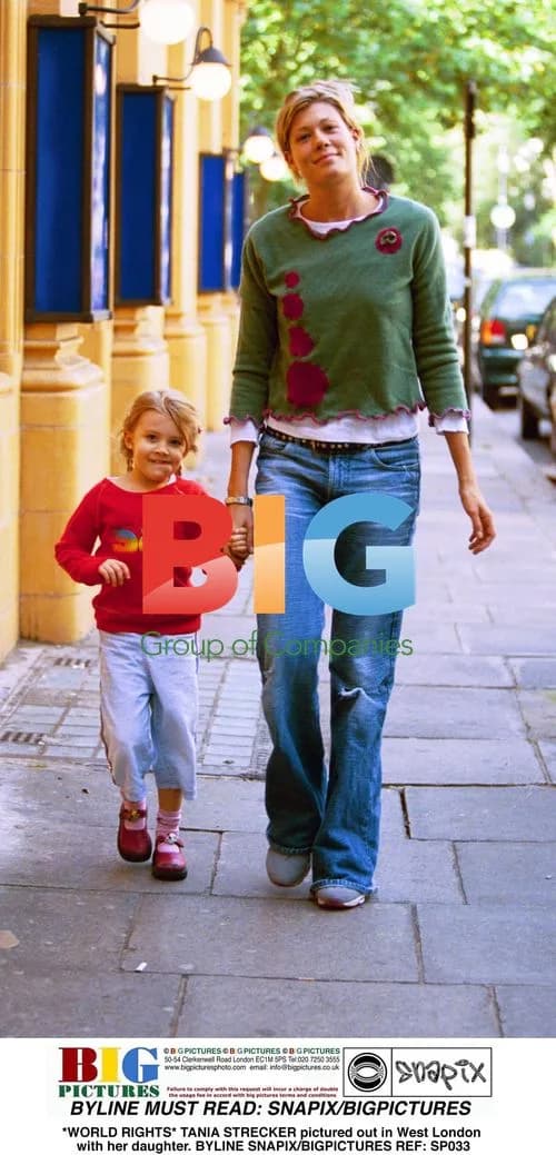 TANIA STRECKER pictured with daughter in West London