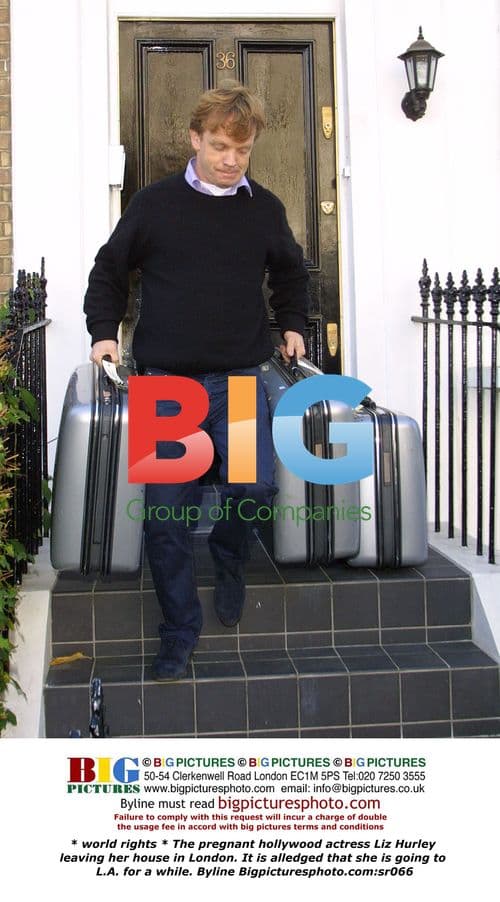 Pregnant Liz Hurley Leaving London Home