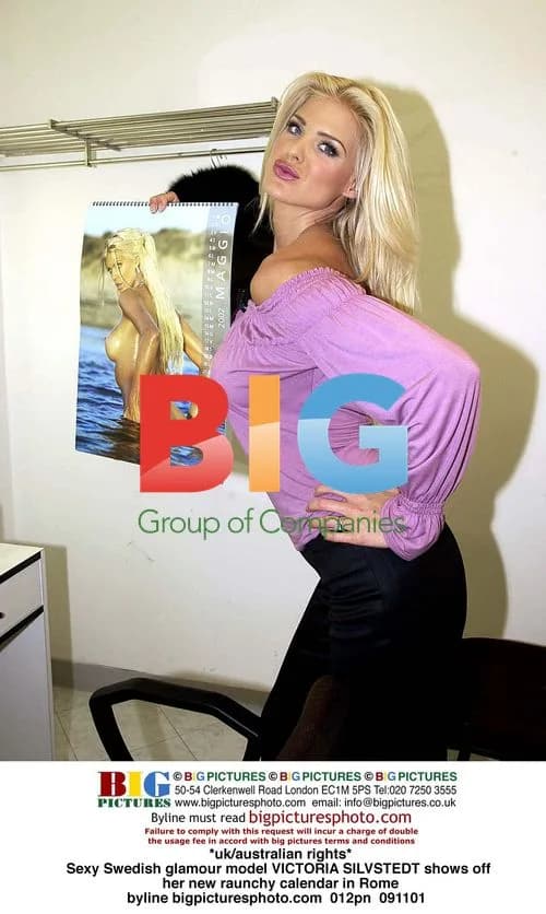 Victoria Silvstedt Promotes New Calendar in Rome