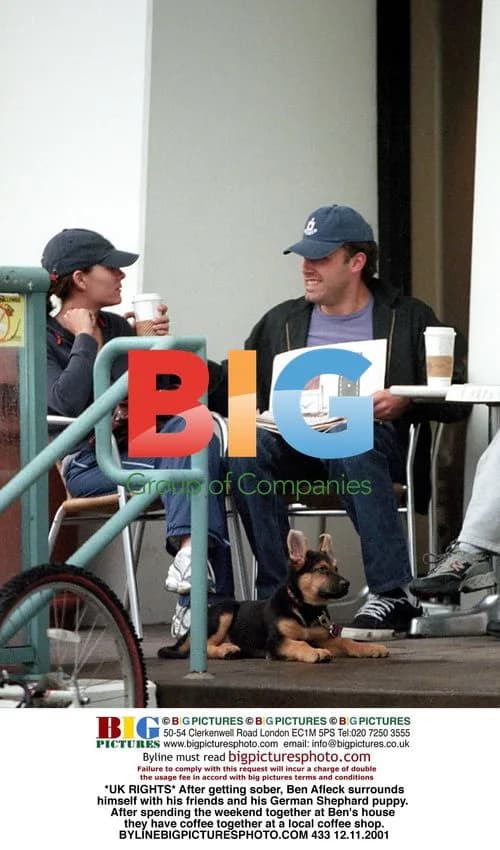 Ben Affleck with friends and puppy