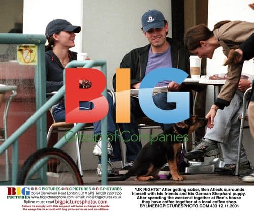 Ben Affleck with friends and puppy