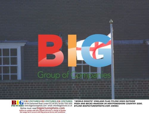 England Flag Flies at Posh and Becks' Mansion