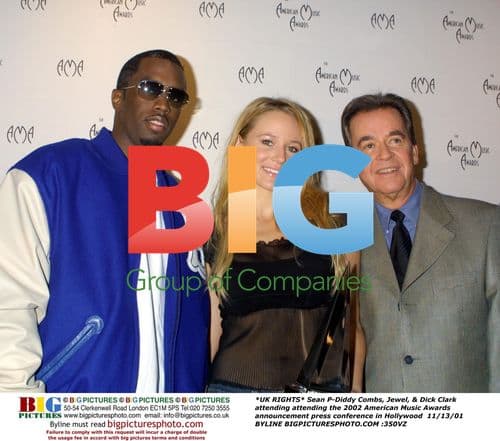 Sean P-Diddy, Jewel, & Dick Clark at 2002 AMAs Announcement