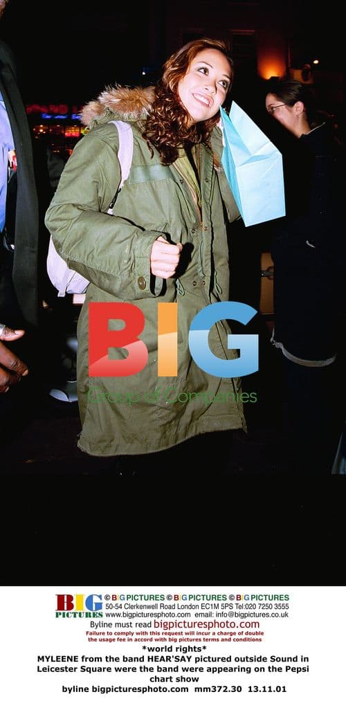 MYLEENE from HEAR'SAY outside Sound in Leicester Square