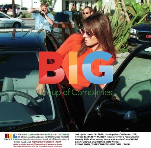 Elizabeth Hurley leaves Morton's with Hugh Grant