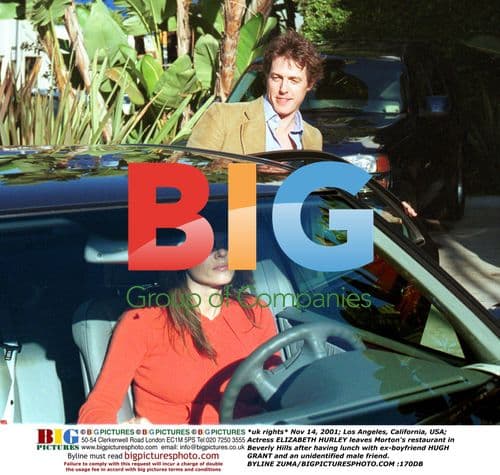 Elizabeth Hurley leaves Morton's with Hugh Grant