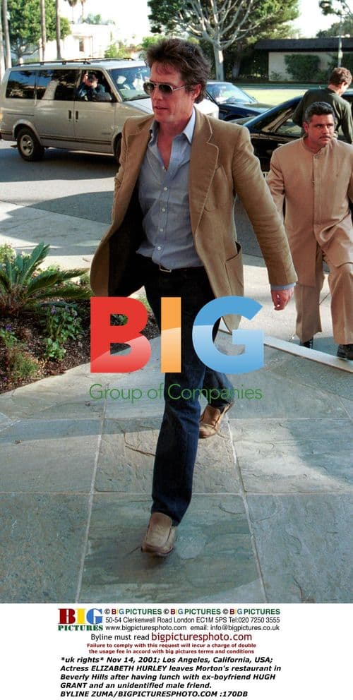 Elizabeth Hurley leaves Morton's with Hugh Grant