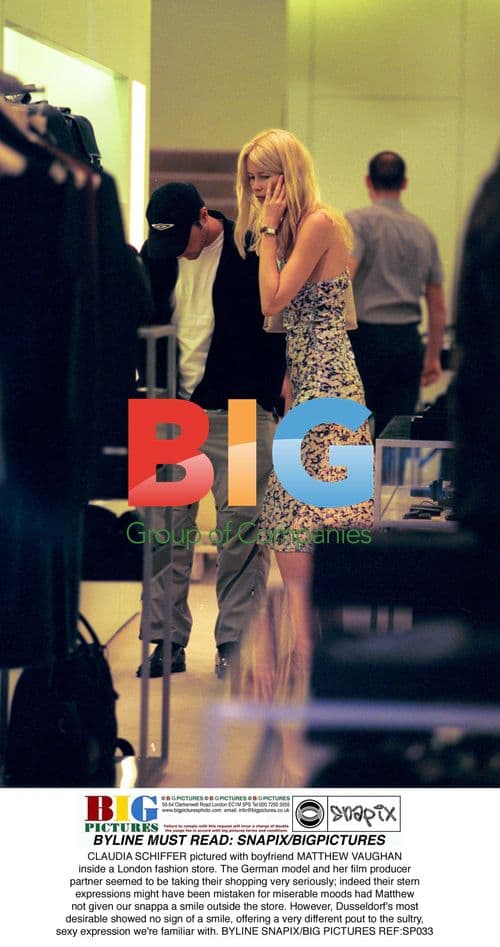 Claudia Schiffer and boyfriend Matthew Vaughan shopping in London