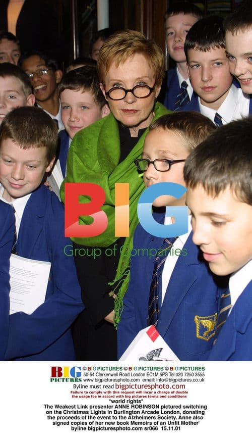 Anne Robinson Switches on Christmas Lights