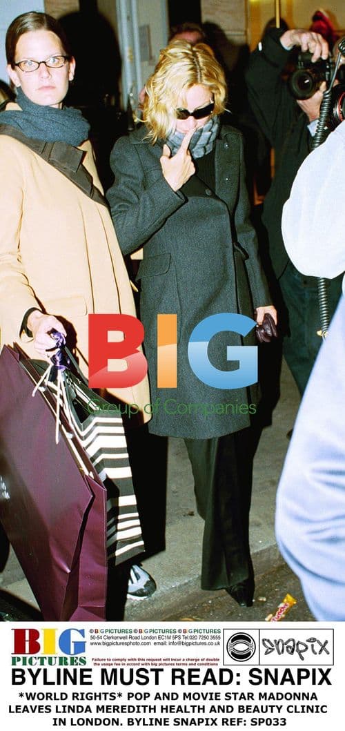 Madonna leaves health clinic in London