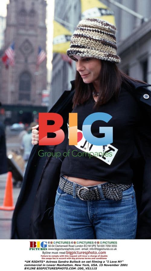 Sandra Bullock on "I Love NY" commercial set