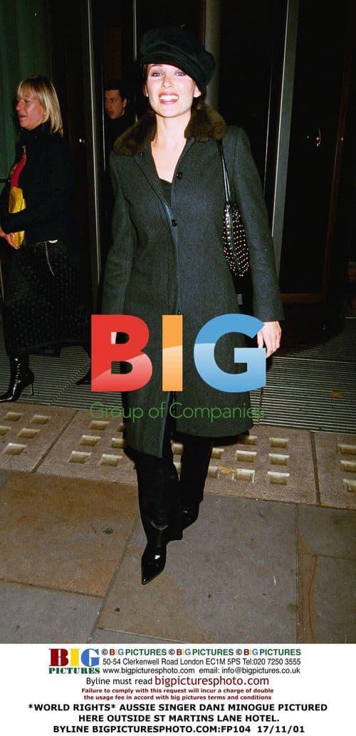 Dani Minogue outside St Martins Lane Hotel