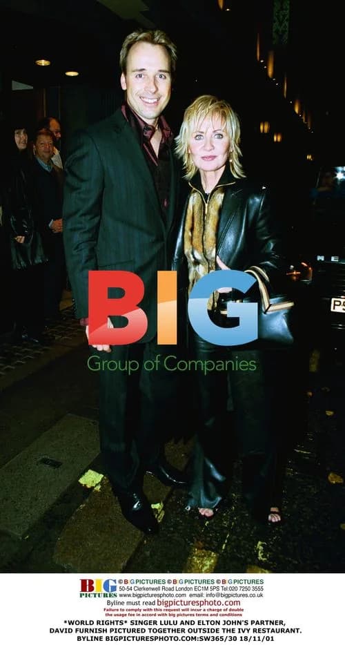 Lulu and David Furnish Outside The Ivy