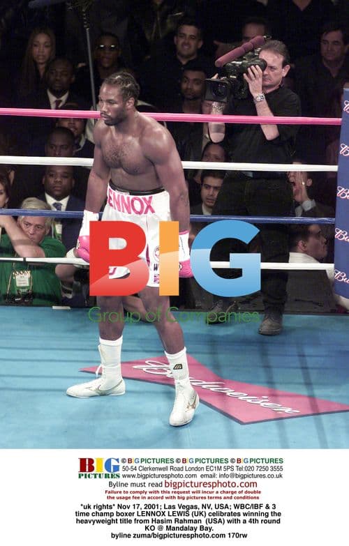 Lennox Lewis defeats Hasim Rahman