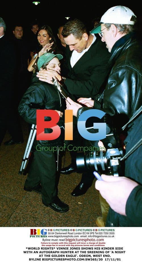 Vinnie Jones with autograph hunter
