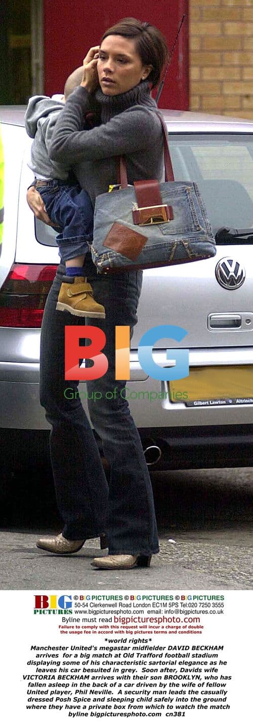David Beckham Arrives for Match at Old Trafford