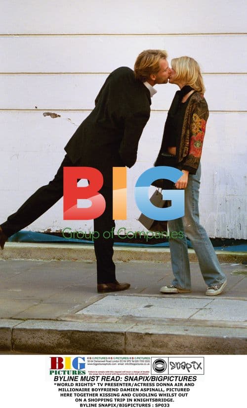 Donna Air and Damien Aspinall Kissing in Knightsbridge