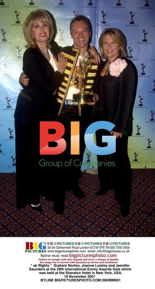 Graham Norton, Joanna Lumley, Jennifer Saunders at Emmy Awards